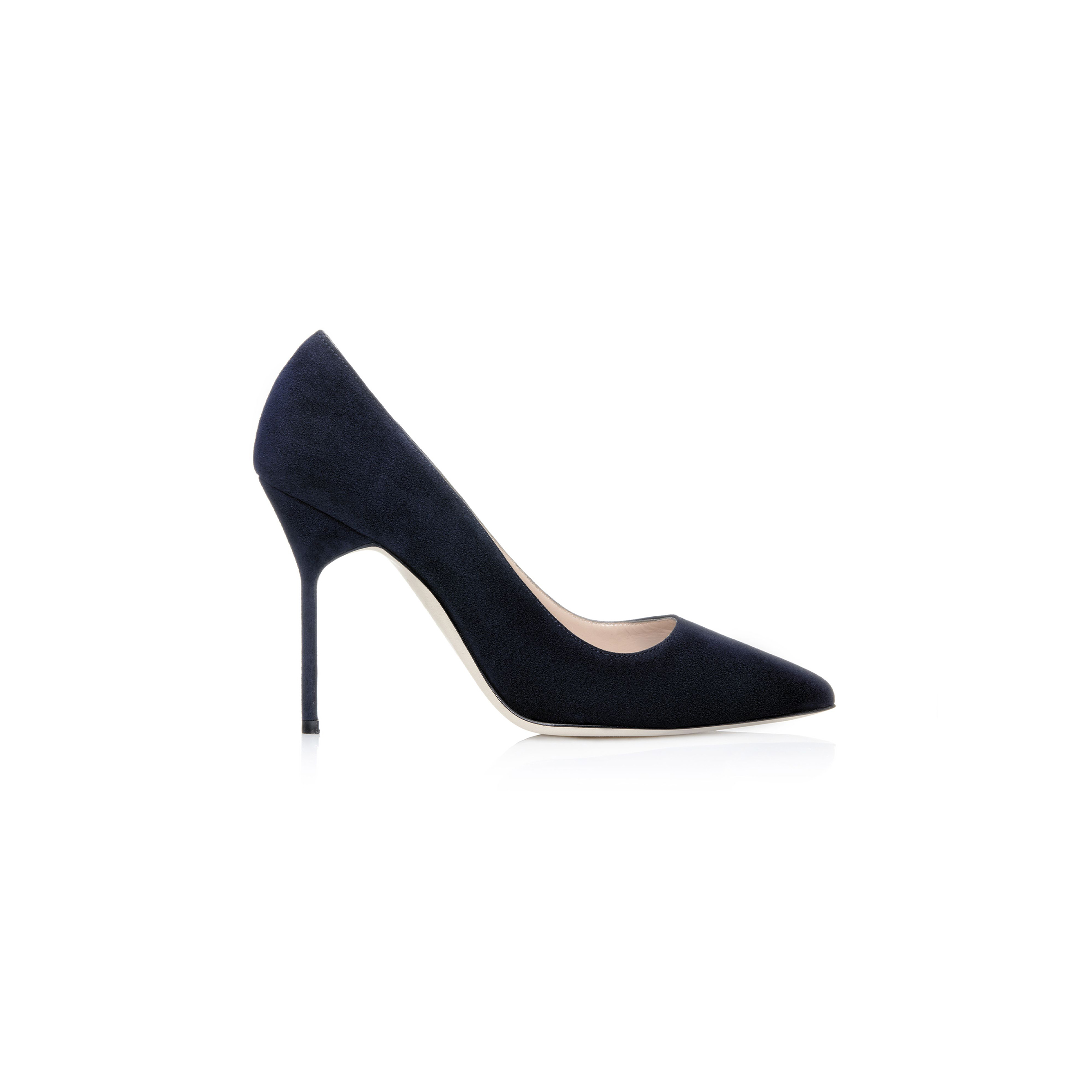 MANOLO BLAHNIK BB NAVY SUEDE POINTED TOE PUMPS 9XX-0417-0019